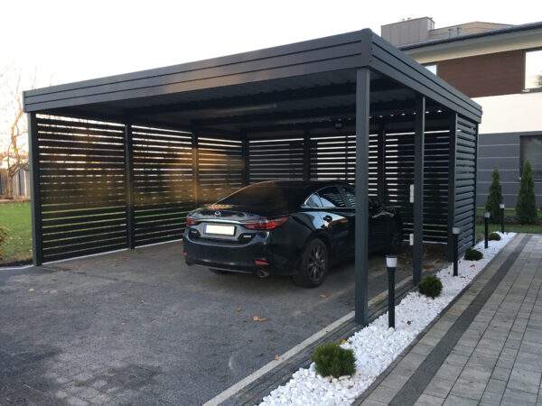 Carport ohne Abstellraum Schuppen 300 x 900 cm / 3x9 m Metall-Carport freistehend Stahl-Carport Metallgarage Einzel-Carport Doppel-Carport modern Seitenwände Stahlcarport Metall Stahl feuerverzinkt Garagen Terrassen-Überdachung Unterstand Fahrradgarage nach Maß