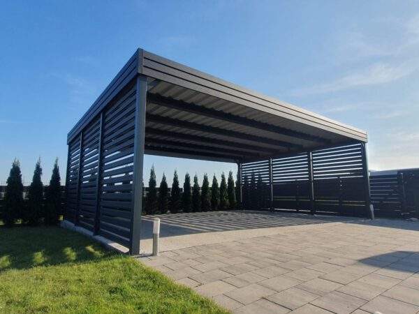 Carport ohne Abstellraum Schuppen 600 x 500 cm / 6x5 m Bausatz freistehend Stahl-Carport Carport Einzel-Carport Unterstand Doppel-Carport Stahlcarport Garagen Metall Stahl feuerverzinkt Terrassen-Überdachung Holz-Optik Unterstand Fahrradgarage nach Maß