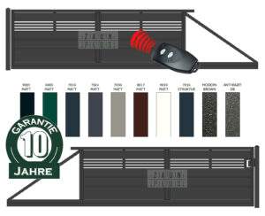 "Travertin MX Plus" PREMIUM Schiebetor 2m - 6m freitragend manuell / elektrisch auf Maß Sichtschutz blickdicht Hoftor Einfahrtstor modern horizontal