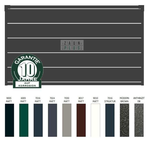 "Travertin 200/P-10" PREMIUM Zaunfeld / Zaunelement + Pfosten Gartenzaun Metallzaun auf Maß hochwertig langlebig modern horizontal Metall Stahl Sichtschutz