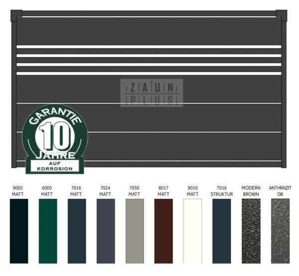 "Travertin MX 200/P-25" PREMIUM Zaunfeld / Zaunelement + Pfosten Gartenzaun Metallzaun auf Maß hochwertig langlebig modern horizontal Metall Stahl Sichtschutz