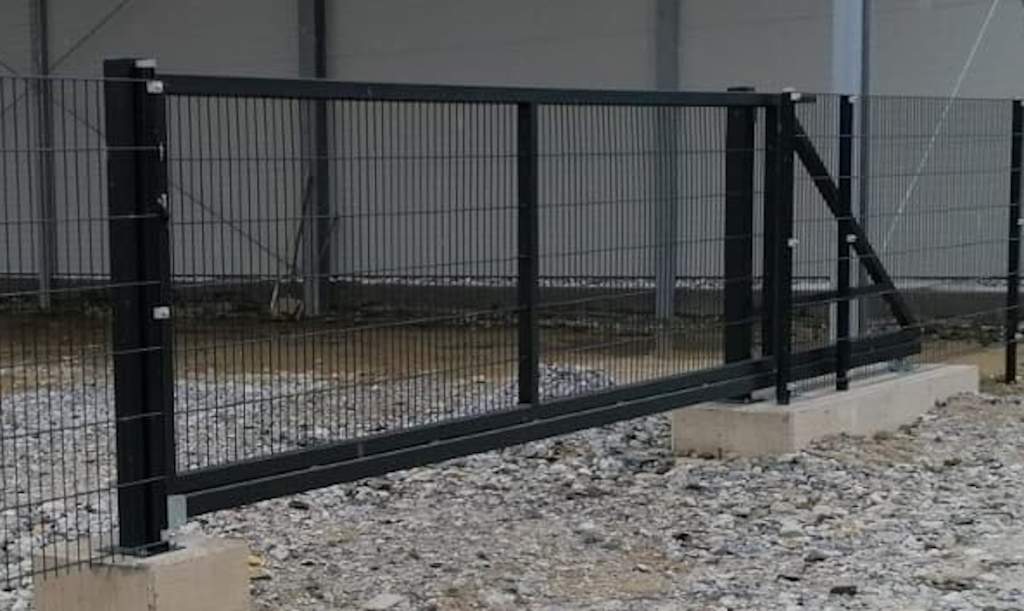 "Köln" Schiebetor freitragend 3m / 3,5m / 4m / 4,5m Doppelstabmatte 8/6/8 schwere Ausführung manuell / elektrisch Stahl feuerverzinkt pulverbeschichtet Einfahrtstor Hoftor Doppel-Stabmatte günstig - Image 8