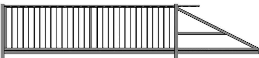 ZAUNPLUS Schiebetor freitragend Einfahrtstor FRAME B rechts