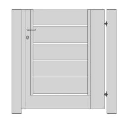 ZAUNPLUS PREMIUM Zaunsystem Gartentor Aluminium Travertin AL 200/P-20 Abmessungen 110x128 cm