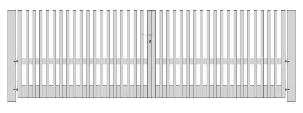ZAUNPLUS PREMIUM Zaunsystem Aluminium Sodalit AL1 MD3-40x80 P60 - Doppelflügeltor Abmessungen 403x130 cm manuell