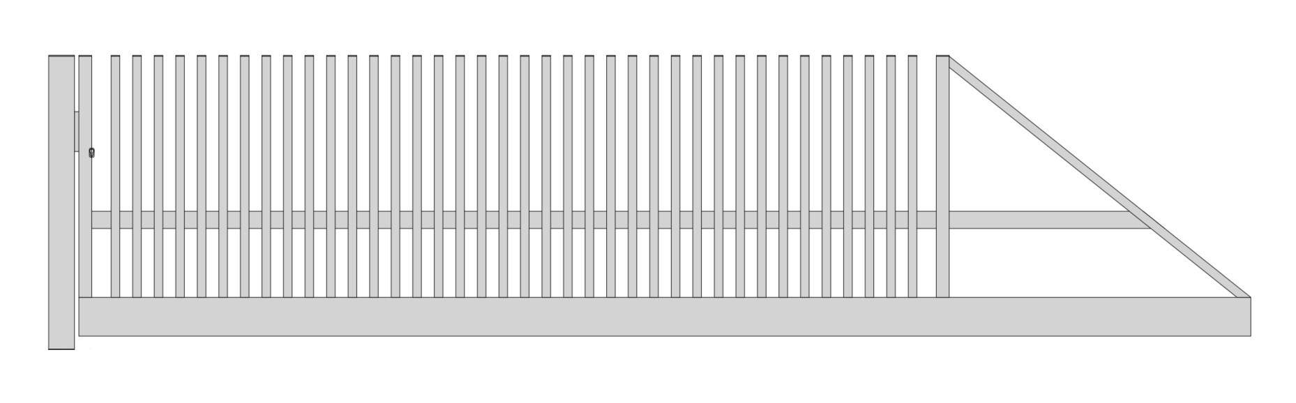 ZAUNPLUS PREMIUM Zaunsystem Aluminium Sodalit AL1 MD3-40x80 P60 - Schiebetor freitragend Abmessungen 400x130 cm manuell