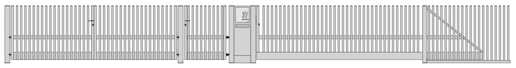 ZAUNPLUS PREMIUM Zaunsystem Aluminium Sodalit AL1 MD3-40x80 P60 - komplett - Doppelflügeltor - Gartentor - Briefkasten - freitragendes Schiebetor - Zaunelement-1