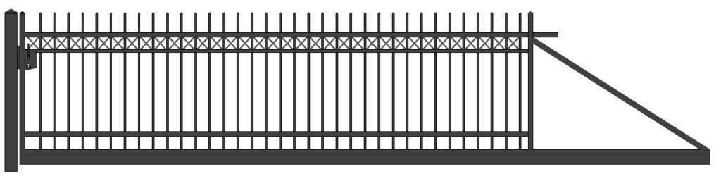 Jantar Schiebetor gerade o. A. Abmessung 120x400 rechts