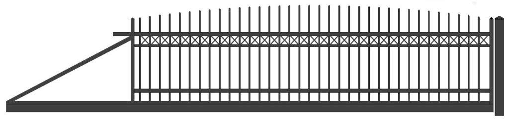 Jantar Schiebetor gewölbt m. A. Abmessung 120x400 links