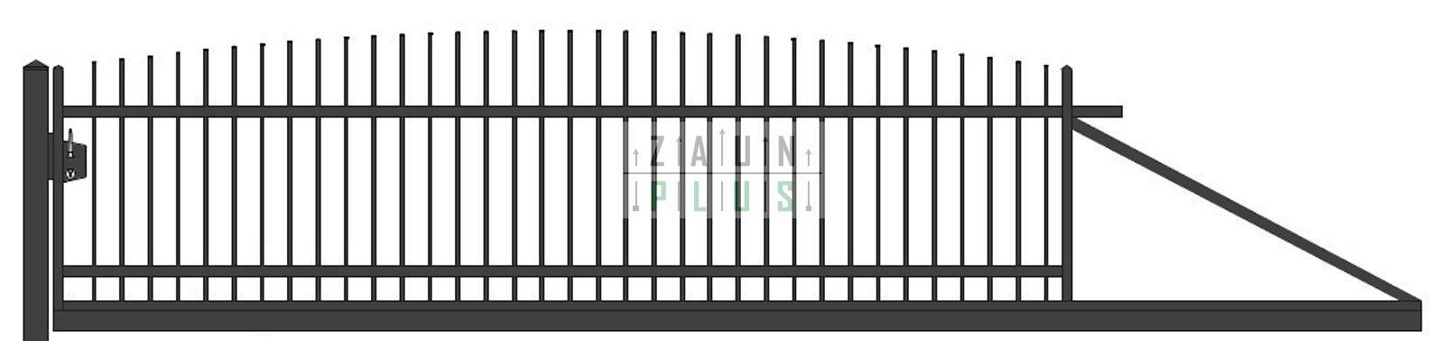 "Agat gewölbt" PREMIUM Schiebetor freitragend 2m - 6m manuell / elektrisch Hoftor Einfahrtstor auf Maß vertikal klassisch schlicht hochwertig Metall Stahl feuerverzinkt pulverbeschichtet Schmuckzaun Zierzaun Zierspitzen günstig - Image 2