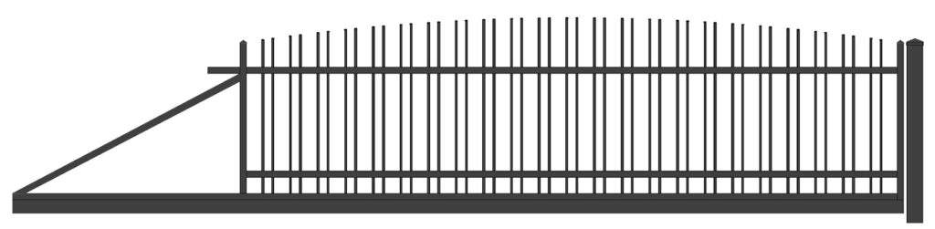 ZAUNPLUS PREMIUM Zaunsystem Onyx P6 gewölbt Schiebetor m. A. 120x400 links-1