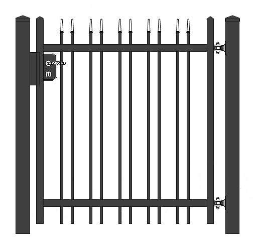 "Onyx gerade" PREMIUM Gartentor / Pforte inkl. Pfosten vertikale Profile Gartenpforte Zauntür Schmucktor Hoftor Metalltor Flügeltor Stabfüllung Zierspitzen auf Maß klassisch schlicht günstig hochwertig langlebig feuerverzinkt pulverbeschichtet - Image 5