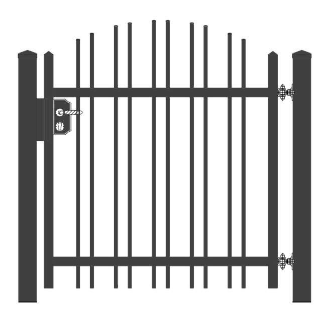 "Onyx gewölbt" PREMIUM Gartentor / Pforte inkl. Pfosten vertikale Profile Gartenpforte Zauntür Schmucktor Hoftor Metalltor Flügeltor Stabfüllung Zierspitzen Rundbogen auf Maß klassisch schlicht günstig hochwertig langlebig feuerverzinkt pulverbeschichtet - Image 2