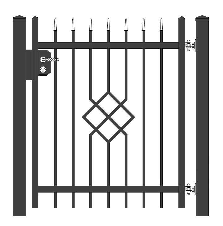 "Rubin 1 gerade" PREMIUM Gartentor / Pforte inkl. Pfosten vertikale Profile Gartenpforte Zauntür Schmucktor Hoftor Metalltor Flügeltor Stabfüllung Zierspitzen auf Maß klassisch schlicht günstig hochwertig langlebig feuerverzinkt pulverbeschichtet - Image 5