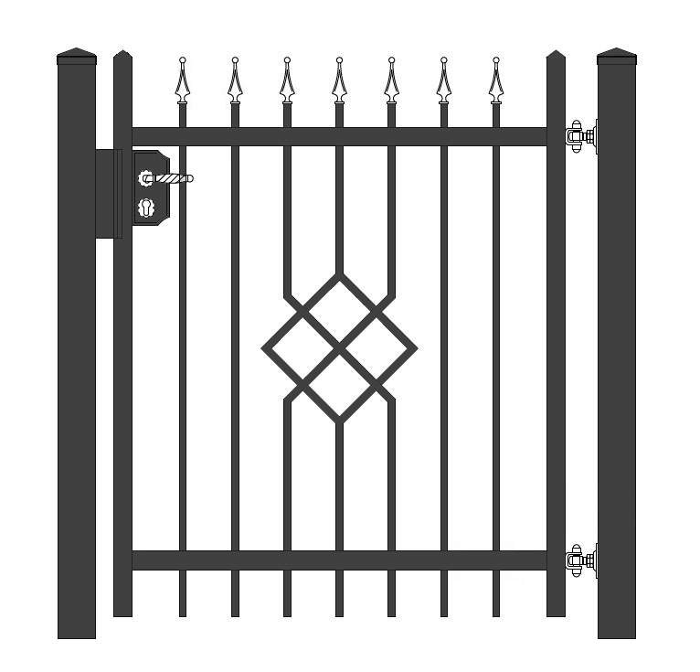 "Rubin 1 gerade" PREMIUM Gartentor / Pforte inkl. Pfosten vertikale Profile Gartenpforte Zauntür Schmucktor Hoftor Metalltor Flügeltor Stabfüllung Zierspitzen auf Maß klassisch schlicht günstig hochwertig langlebig feuerverzinkt pulverbeschichtet - Image 4