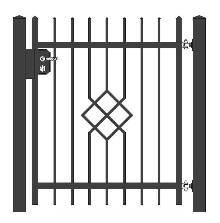 "Rubin 1 gerade" PREMIUM Gartentor / Pforte inkl. Pfosten vertikale Profile Gartenpforte Zauntür Schmucktor Hoftor Metalltor Flügeltor Stabfüllung Zierspitzen auf Maß klassisch schlicht günstig hochwertig langlebig feuerverzinkt pulverbeschichtet - Image 2