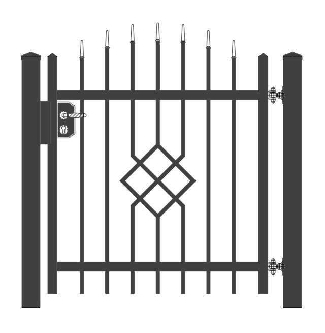 "Rubin 1 gewölbt" PREMIUM Gartentor / Pforte inkl. Pfosten vertikale Profile Gartenpforte Zauntür Schmucktor Hoftor Metalltor Flügeltor Stabfüllung Zierspitzen Rundbogen auf Maß klassisch schlicht günstig hochwertig langlebig feuerverzinkt pulverbeschichtet - Image 5