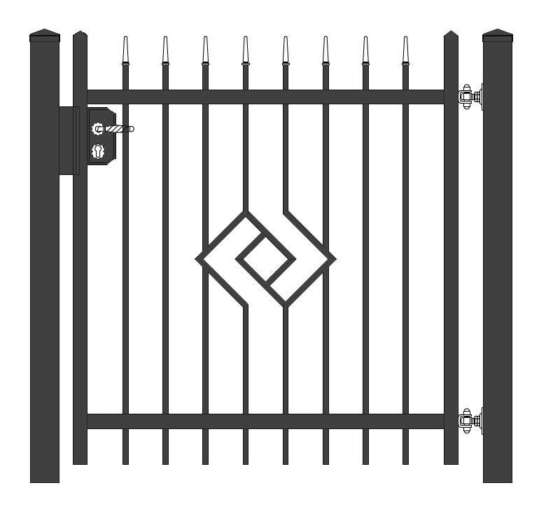 "Smaragd gerade" PREMIUM Gartentor / Pforte inkl. Pfosten vertikale Profile Gartenpforte Zauntür Schmucktor Hoftor Metalltor Flügeltor Stabfüllung Zierspitzen auf Maß klassisch schlicht günstig hochwertig langlebig feuerverzinkt pulverbeschichtet - Image 5