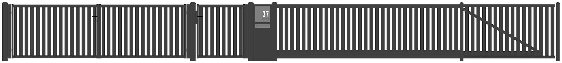 ZAUNPLUS PREMIUM Zaunsystem Quarz - Metallzaun Schmuckzaun vertikale Profile - Strecke Zaunsystem Quarz-1