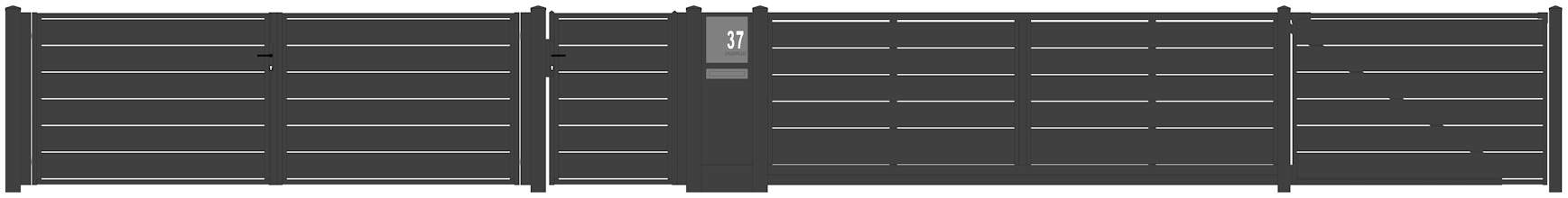 ZAUNPLUS PREMIUM Zaunsystem Travertin 200 P-10 - Metallzaun Schmuckzaun horizontale Profile moderner Zaun - Strecke Zaunsystem Travertin 200 P-10-1