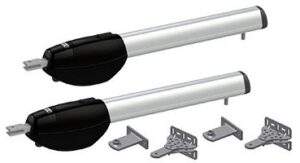 elektr. Torantrieb inkl. 2x Handsender, Lichtschranken-Set, 2x LED-Pfostenkappe als Warnleuchte und Umgebungsbeleuchtung, LED-Netzteil
