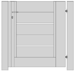 ZAUNPLUS PREMIUM Zaunsystem Gartentor Aluminium Travertin AL 400 Abmessungen 110x122 cm-1